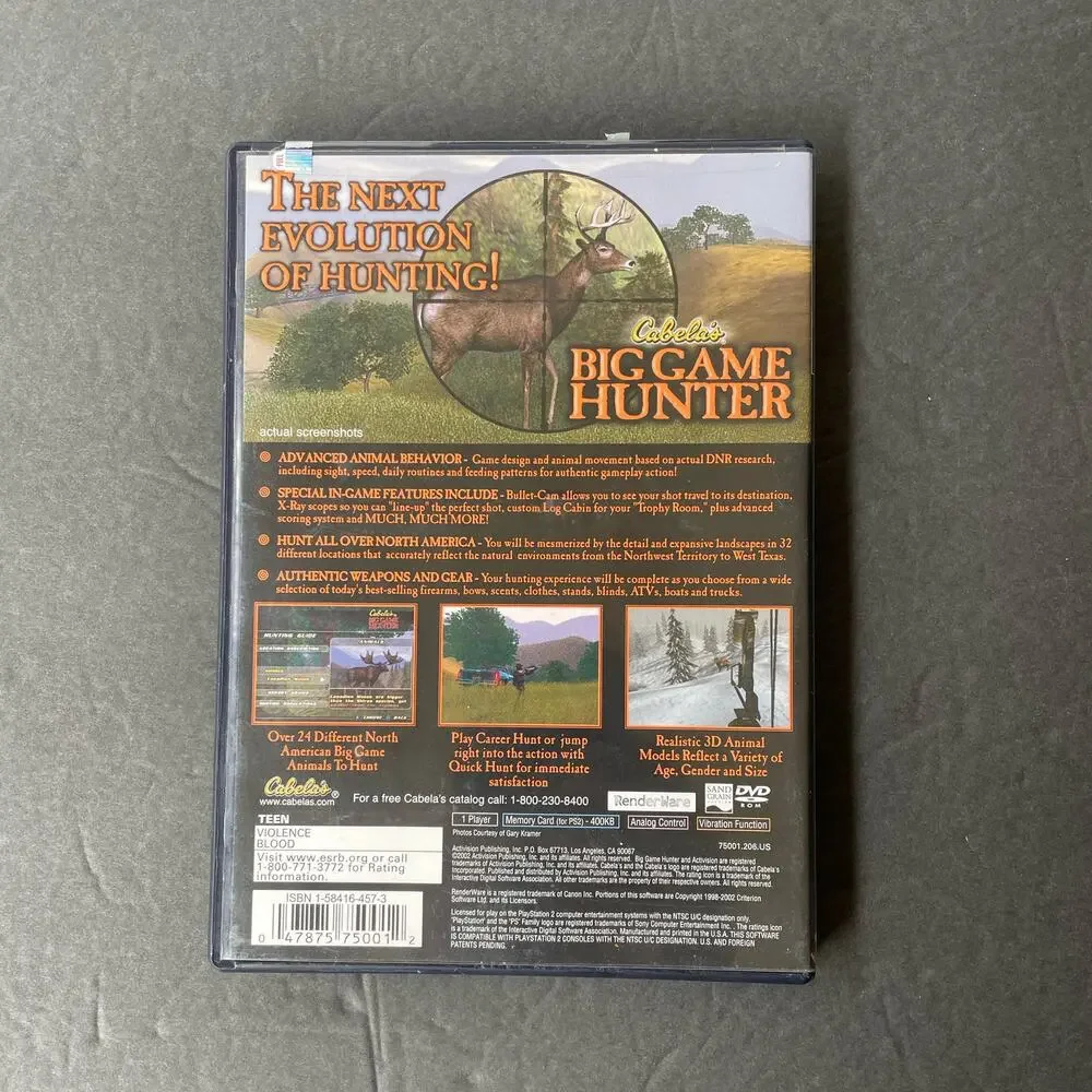Cabela's Big Game Hunter PS2 Complete Works